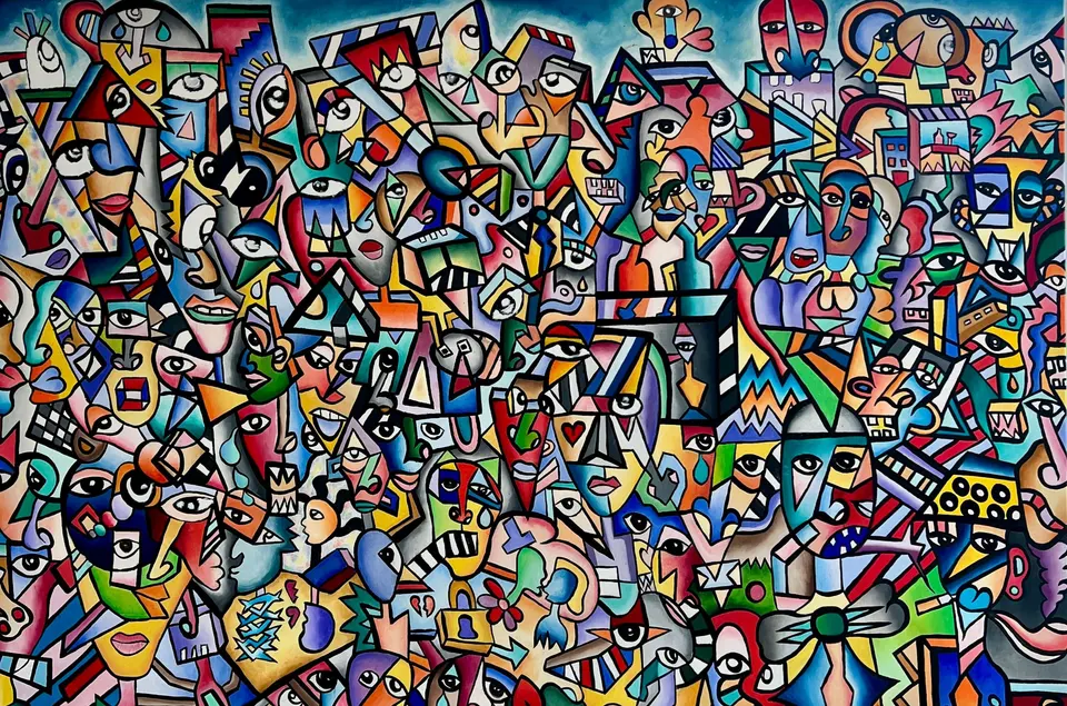 CARNIVAL, huile sur toile, 2024, par P4NEL