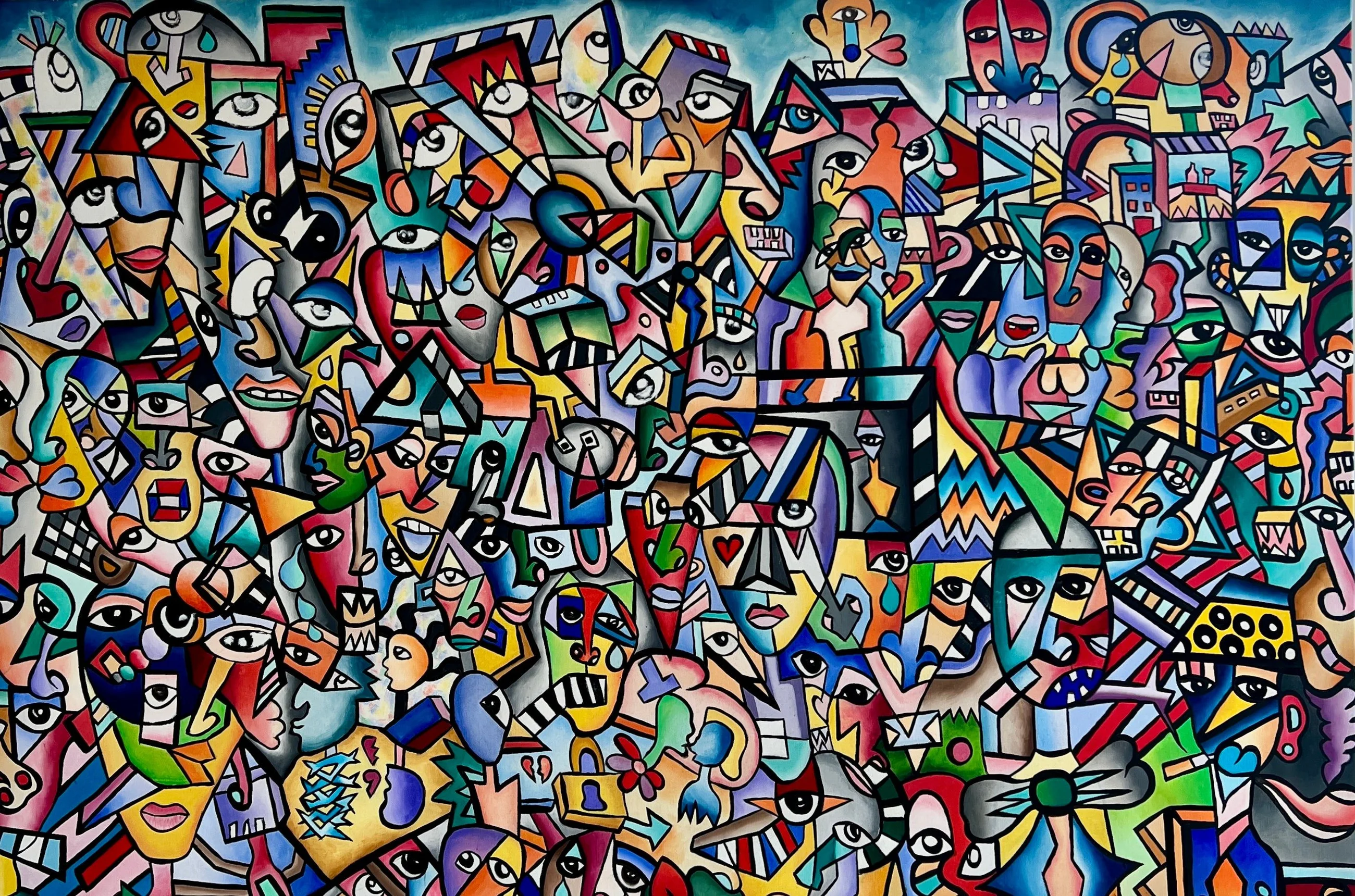 CARNIVAL, huile sur toile, 2024, par P4NEL
