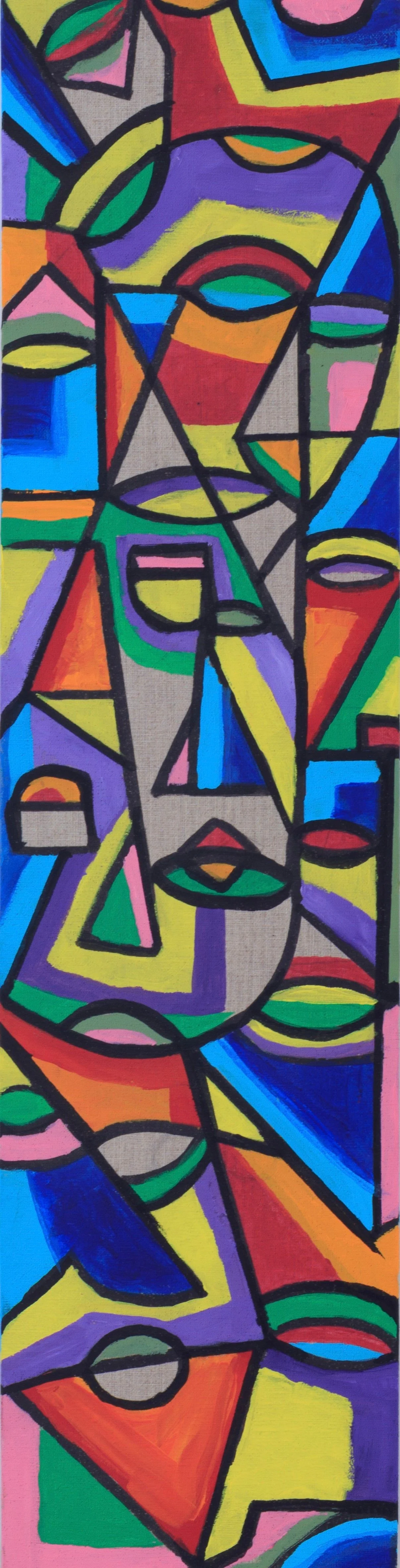 BAOULE MASK, acrylique sur toile, 2020, par P4NEL