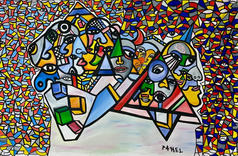 DOMINATION, huile sur toile, 2022, par P4NEL